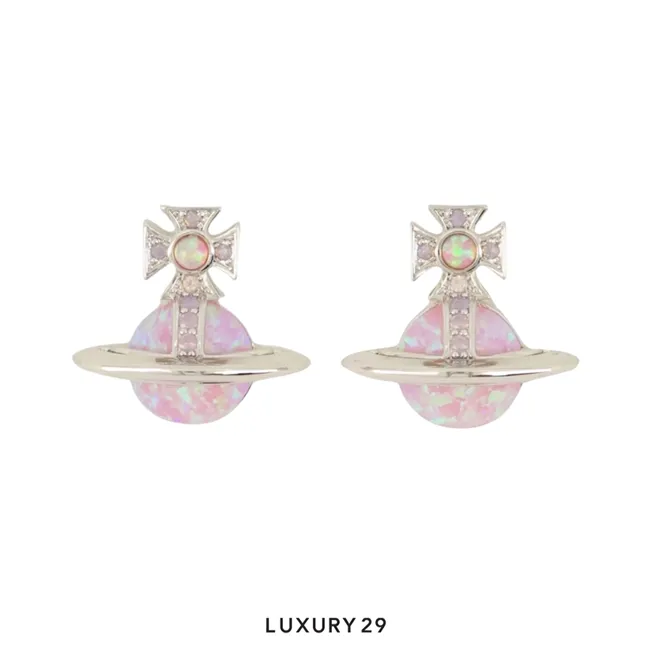 Vivienne Westwood Franca Earrings Platinum/ Lavender/ Pink
