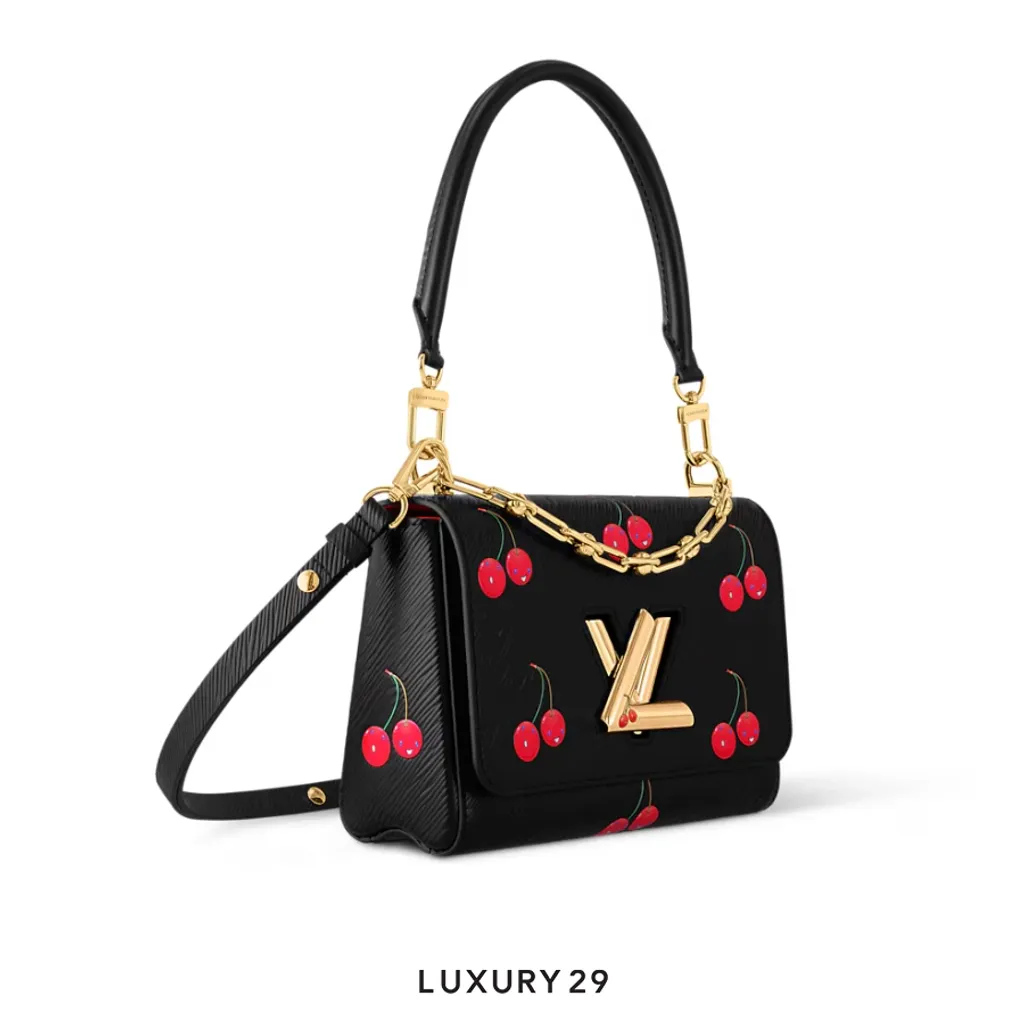 Louis Vuitton LV x TM Twist MM Bag Epi grained cowhide leather Black(Small, Black)