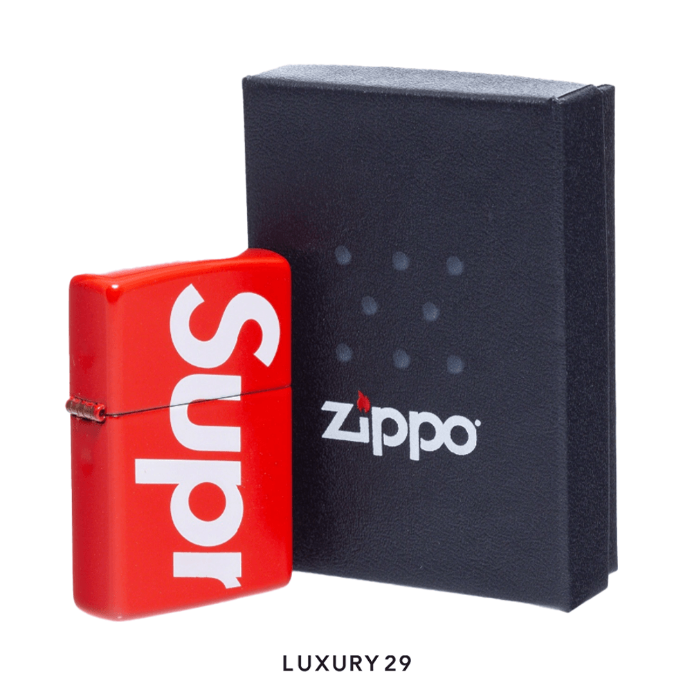 Supreme Logo Zippo Lighter Red SS21