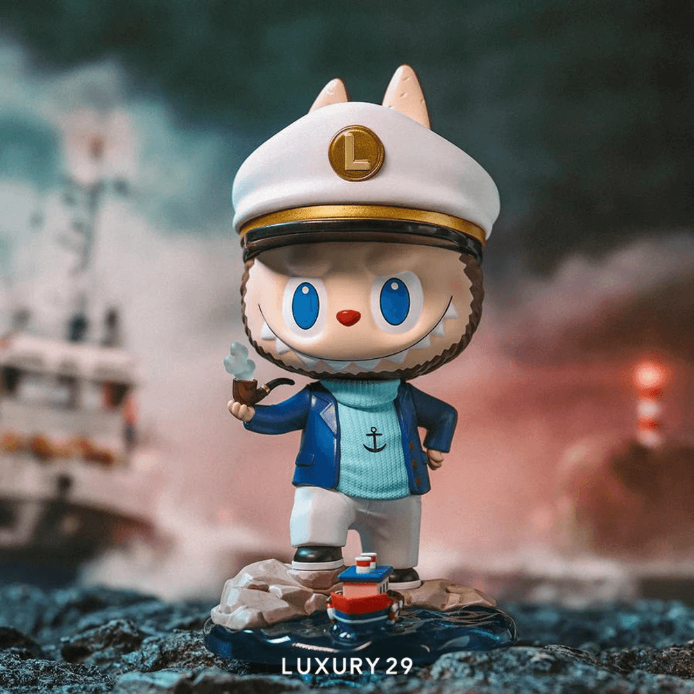 POP MART LABUBU Captain Figurine(Medium, Blue)