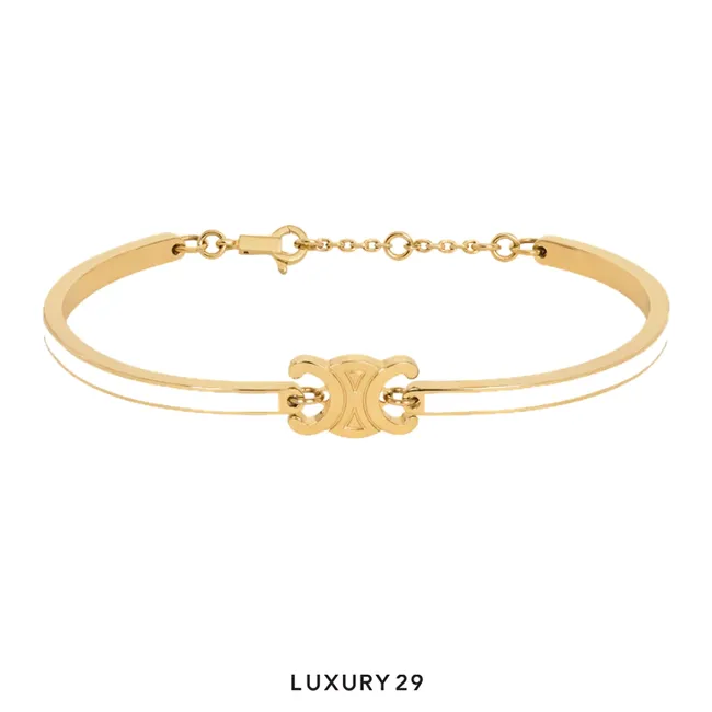 Celine Triomphe Articulated bracelet Gold/Ivory