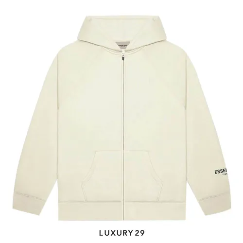 Essentials Fear Of God Full Zip Hoodie Buttercream