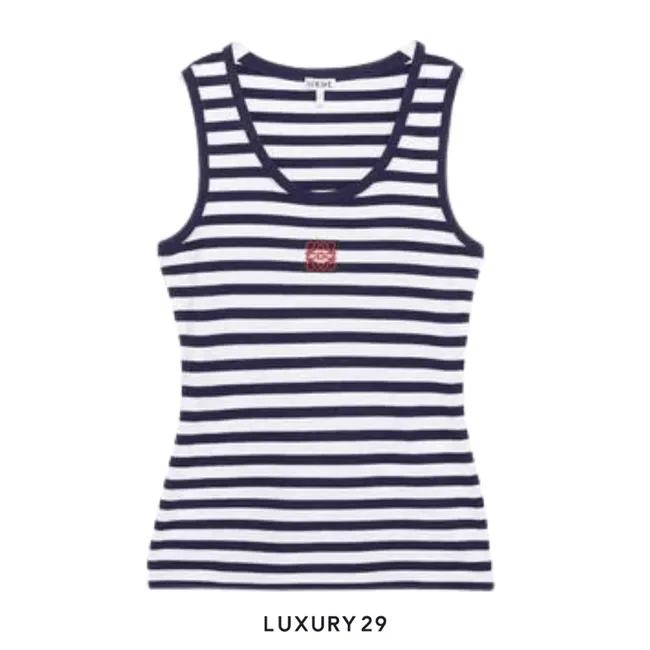 Loewe Anagram tank top in viscose blend White/Navy