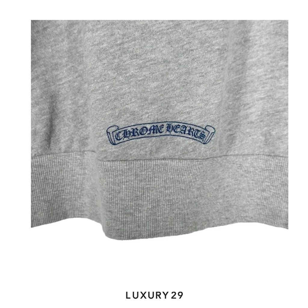 Chrome Hearts Triple Cemetery Cross Crewneck(L, Grey)