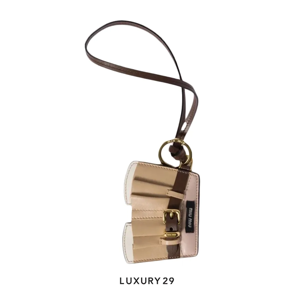 Miu Miu Leather keychain trick Corda(Free Size, Neutrals)