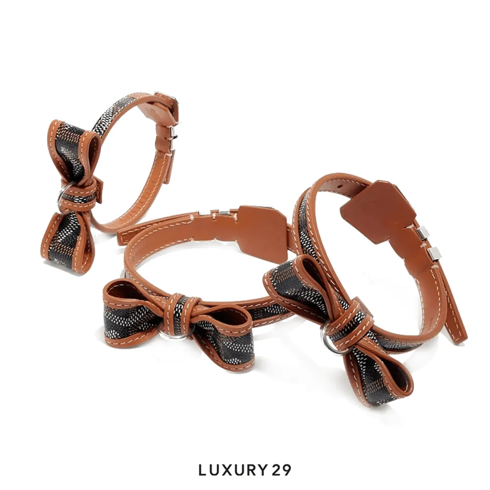 Goyard Oscar Collar Sky Black & Tan(Free Size, Brown)