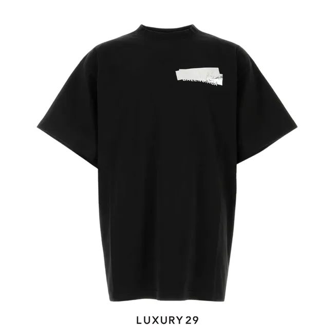 Balenciaga Tape Logo Oversized T-Shirt Black