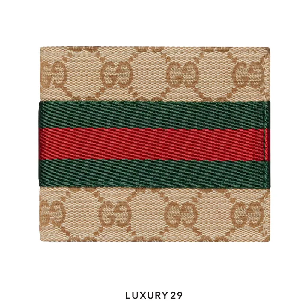Gucci Bi-fold wallet with Web(Small, Brown)