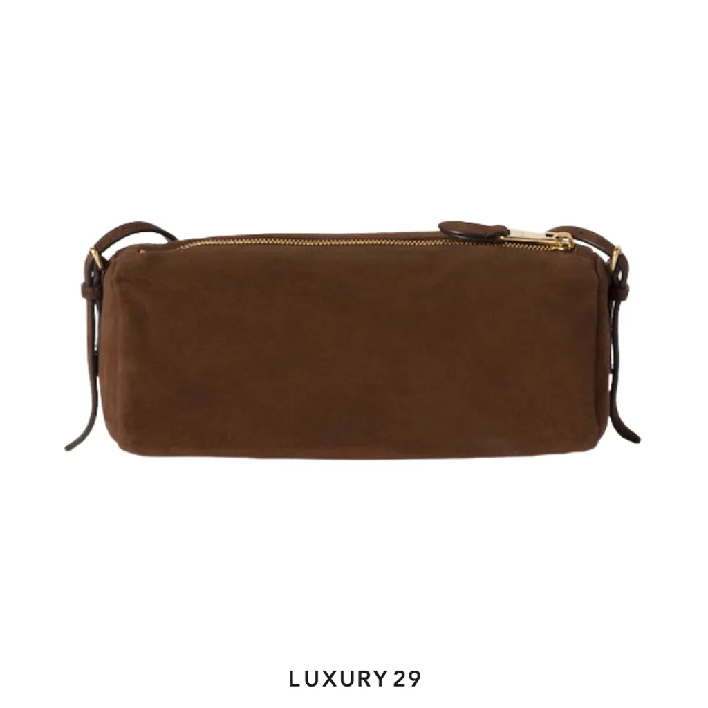 MIU MIU Suede pouch Cocoa Brown(Small, Brown)