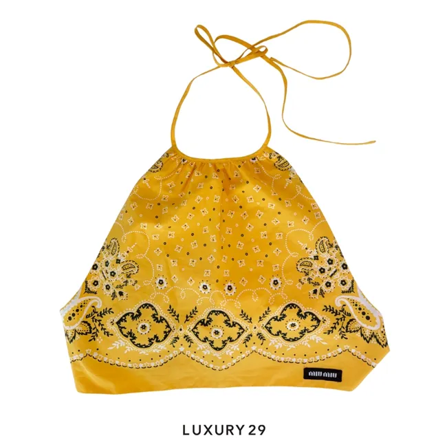 Miu Miu Poplin halter top Sunny Yellow