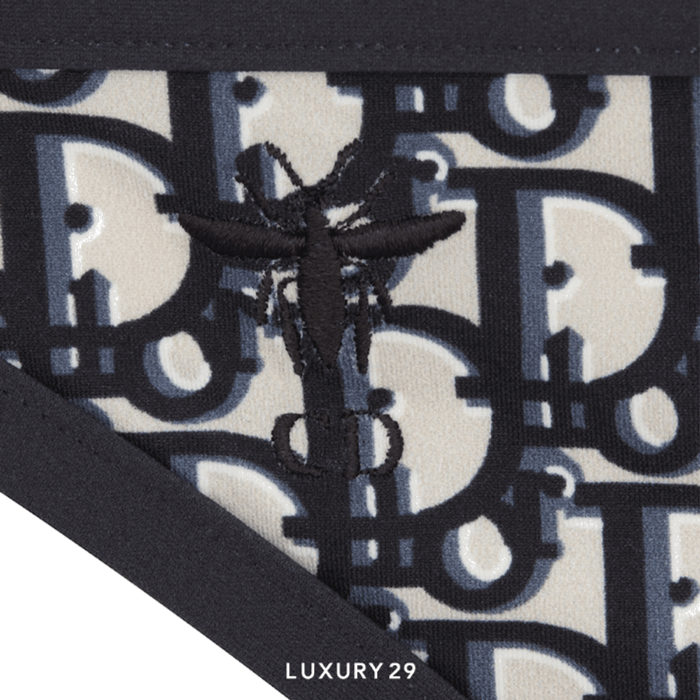 Dior Bikini Bottom Blue Dior Oblique Technical Fabric(XS, Blue)