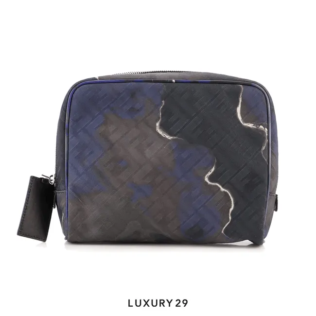 Fendi FF Motif Toiletry Pouch Zucca Canvas Multicolor