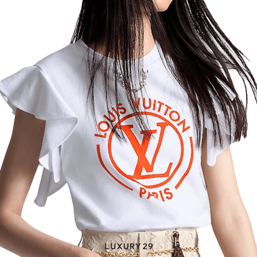 Louis Vuitton LV Flounce Sleeve T-Shirt(XS, White)