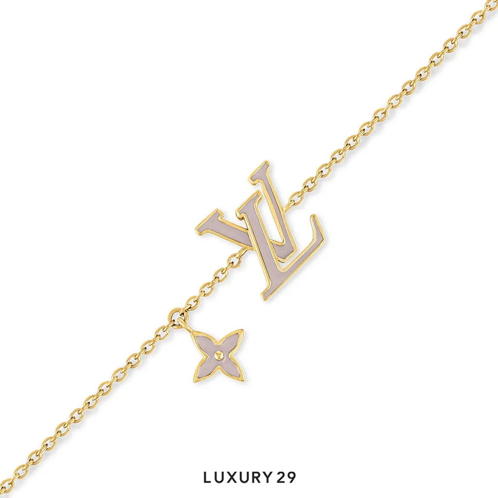 Louis Vuitton LV Iconic Enamel Bracelet Marron Clair(Free Size, Gold)