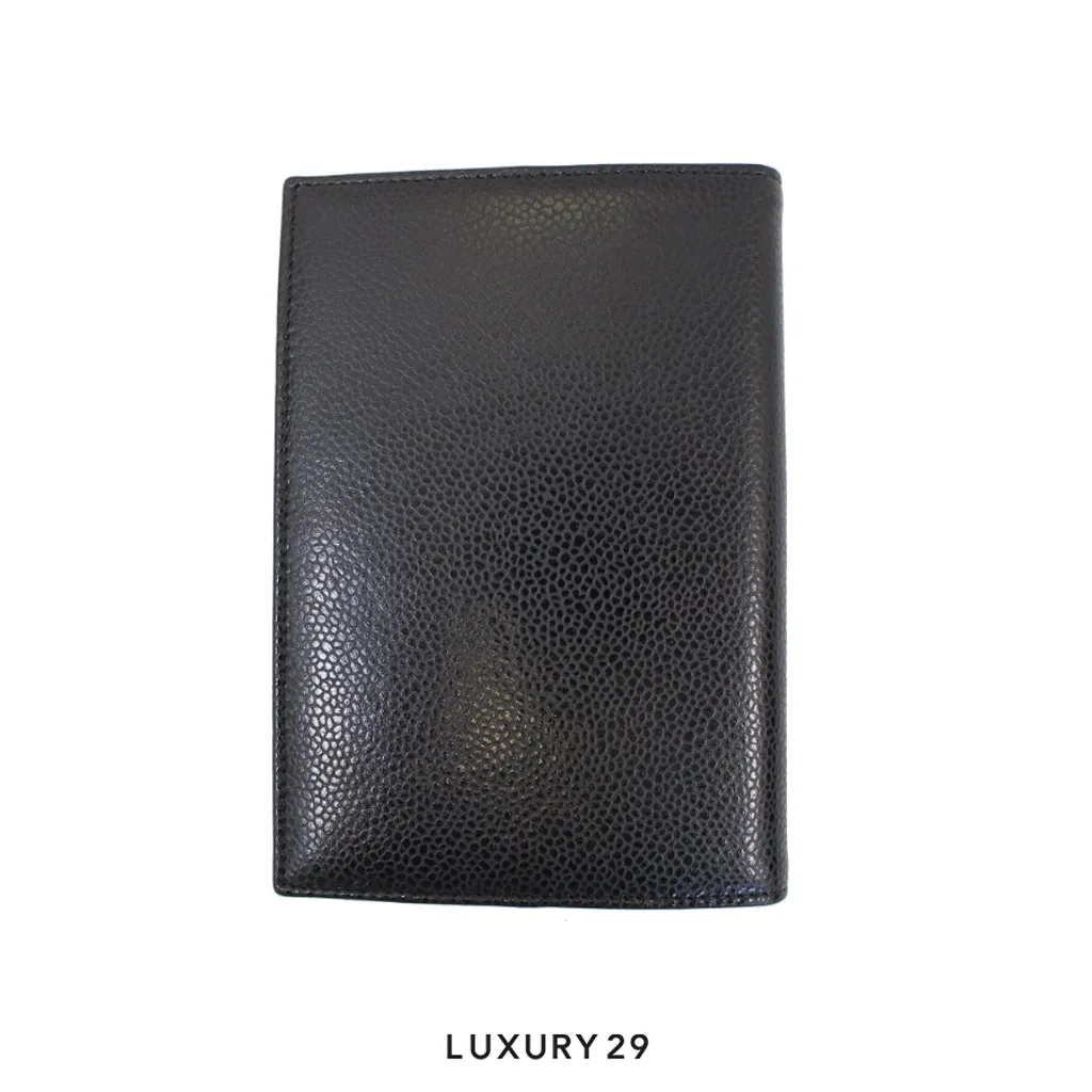 Chanel Grained Calfskin CC Passport Holder Wallet Black(Small, Black)