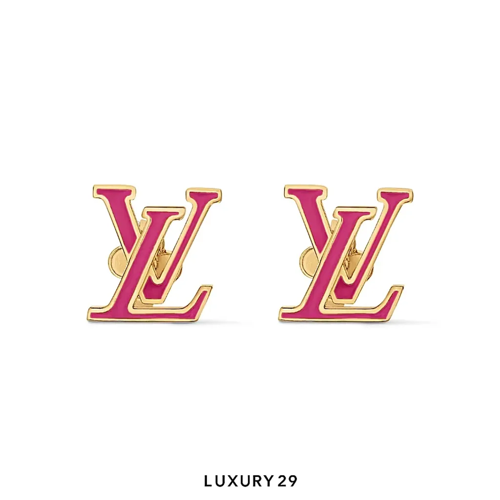 Louis Vuitton LV Iconic Enamel Earrings Pink Ballerine(Free Size, Pink)