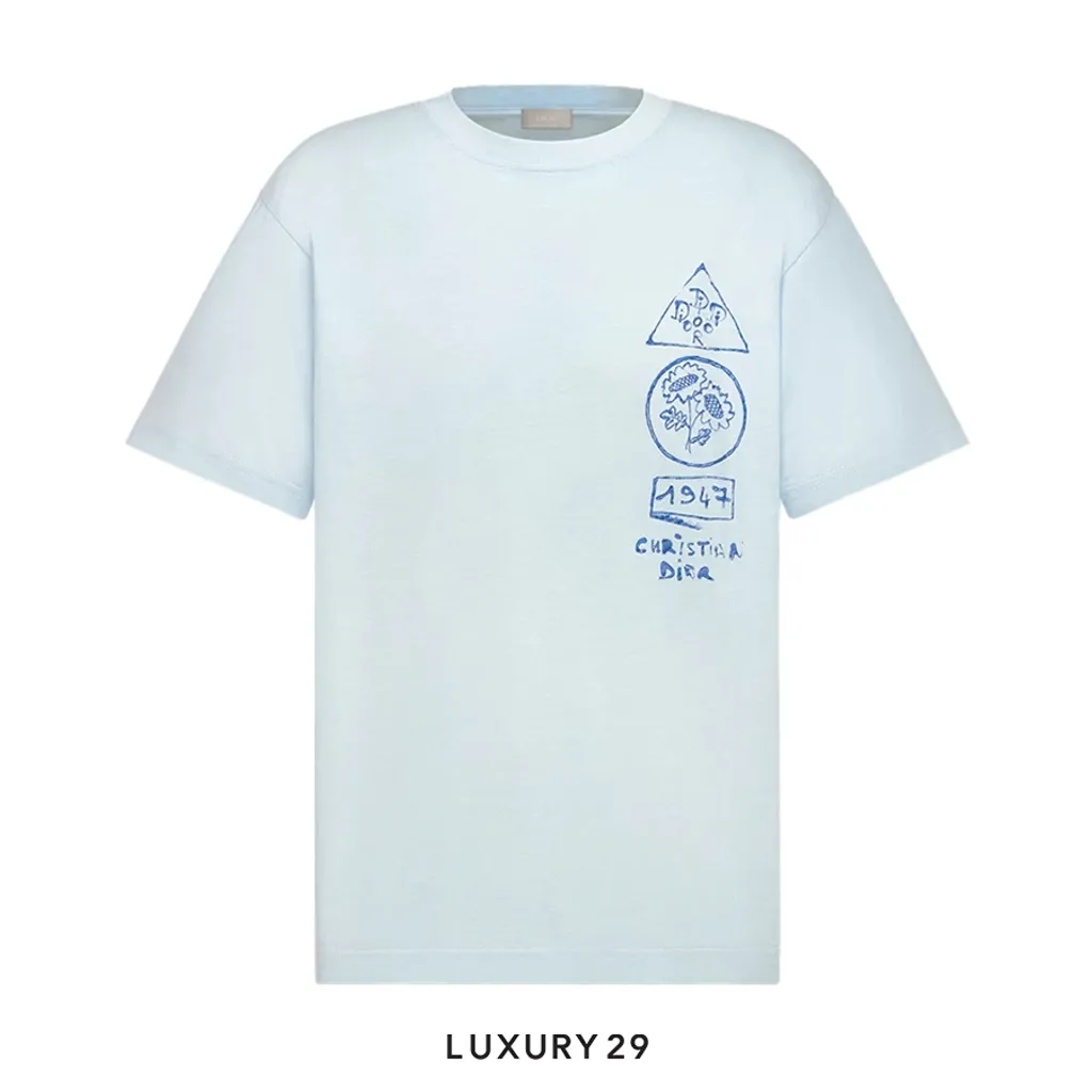 DIOR AND HYLTON NEL T-Shirt, Relaxed Fit Blue(XS, Blue)
