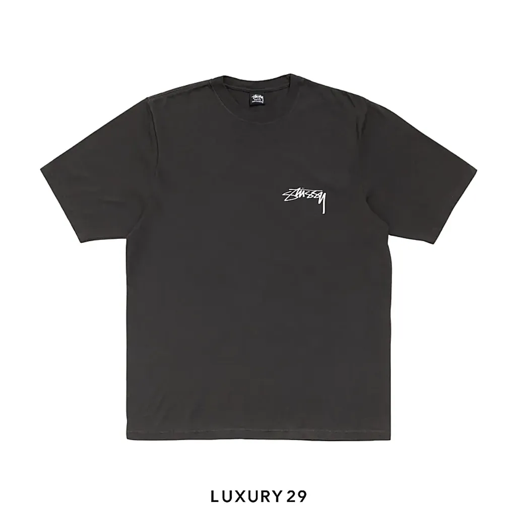 STUSSY SKATE STACK TEE PIGMENT DYED BLACK(M, Black)
