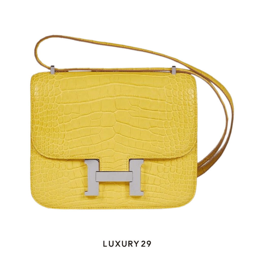Hermes Yellow Mimosa Constance Bag / U Stamp(Small, Yellow)
