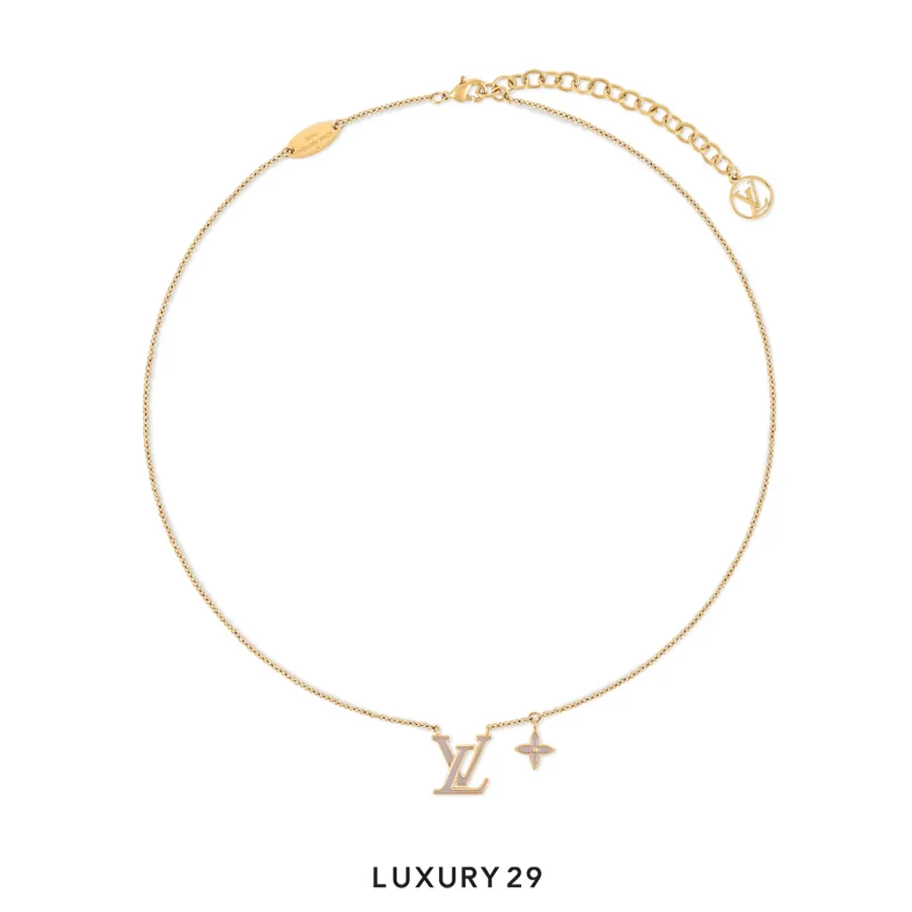 Louis Vuitton LV Iconic Enamel Necklace Marron Clair(Free Size, Gold)