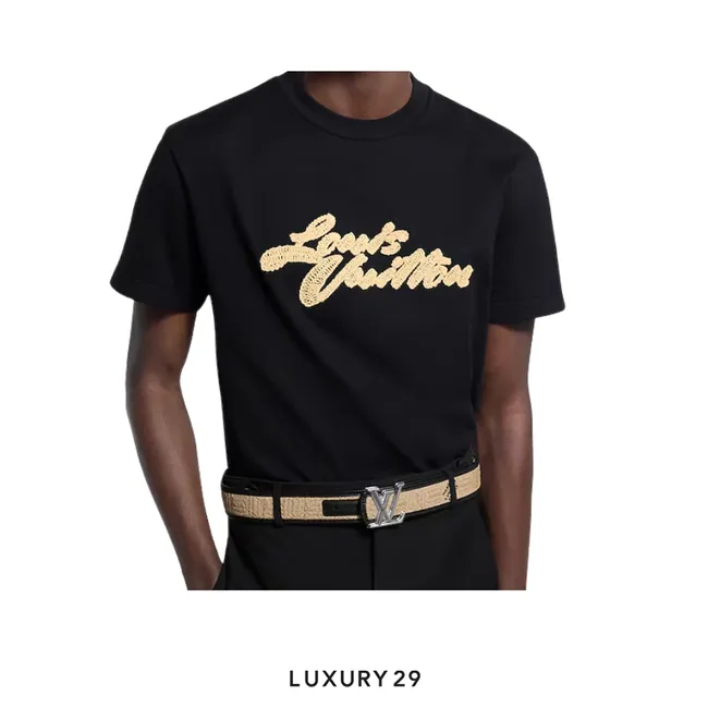 LOUIS VUITTON LV Embroidered Signature T-Shirt Black