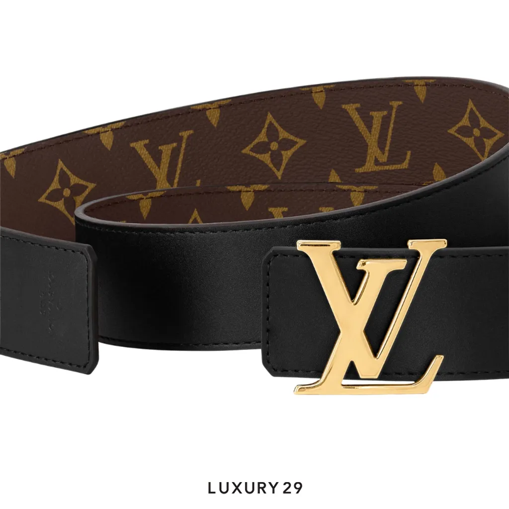 Louis Vuitton LV Initiales belt 40mm wide reversible Black(100cm)(40, Black)