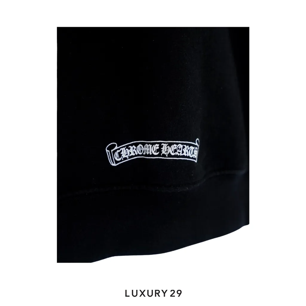 Chrome Hearts T shoulder Logo U.S.A. Zipped Hoodie Black(2XL, Black)
