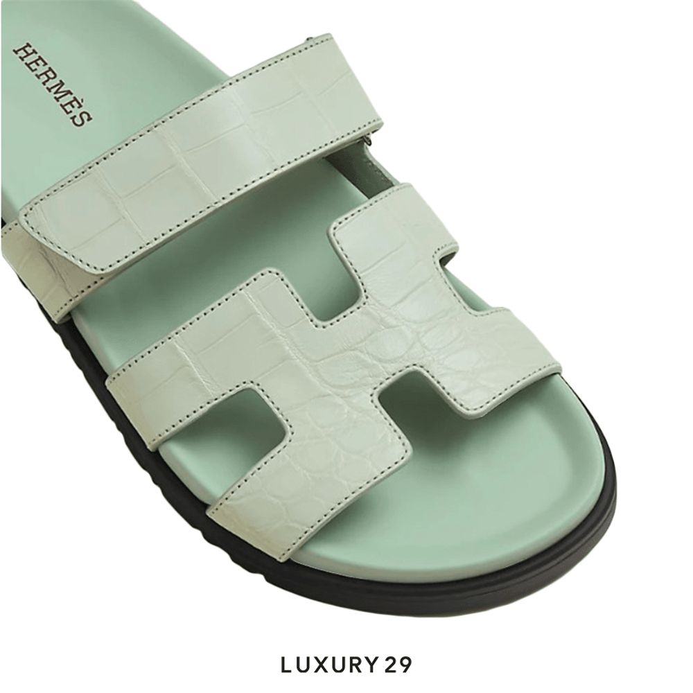 Hermes Sandal Femme Chypre Alli Missi Brilliant Vert(38.5, Green)