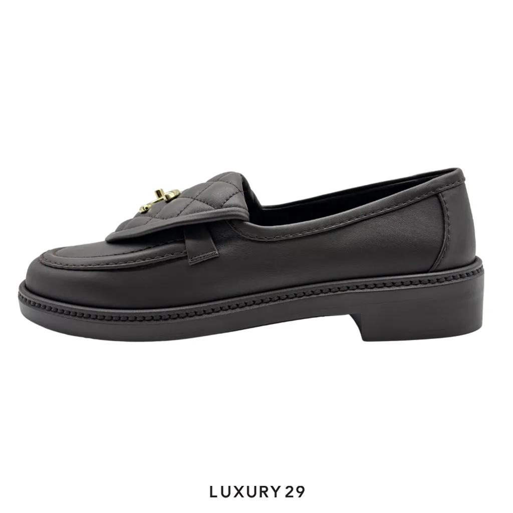 Chanel Moccasins Brown(38, Brown)
