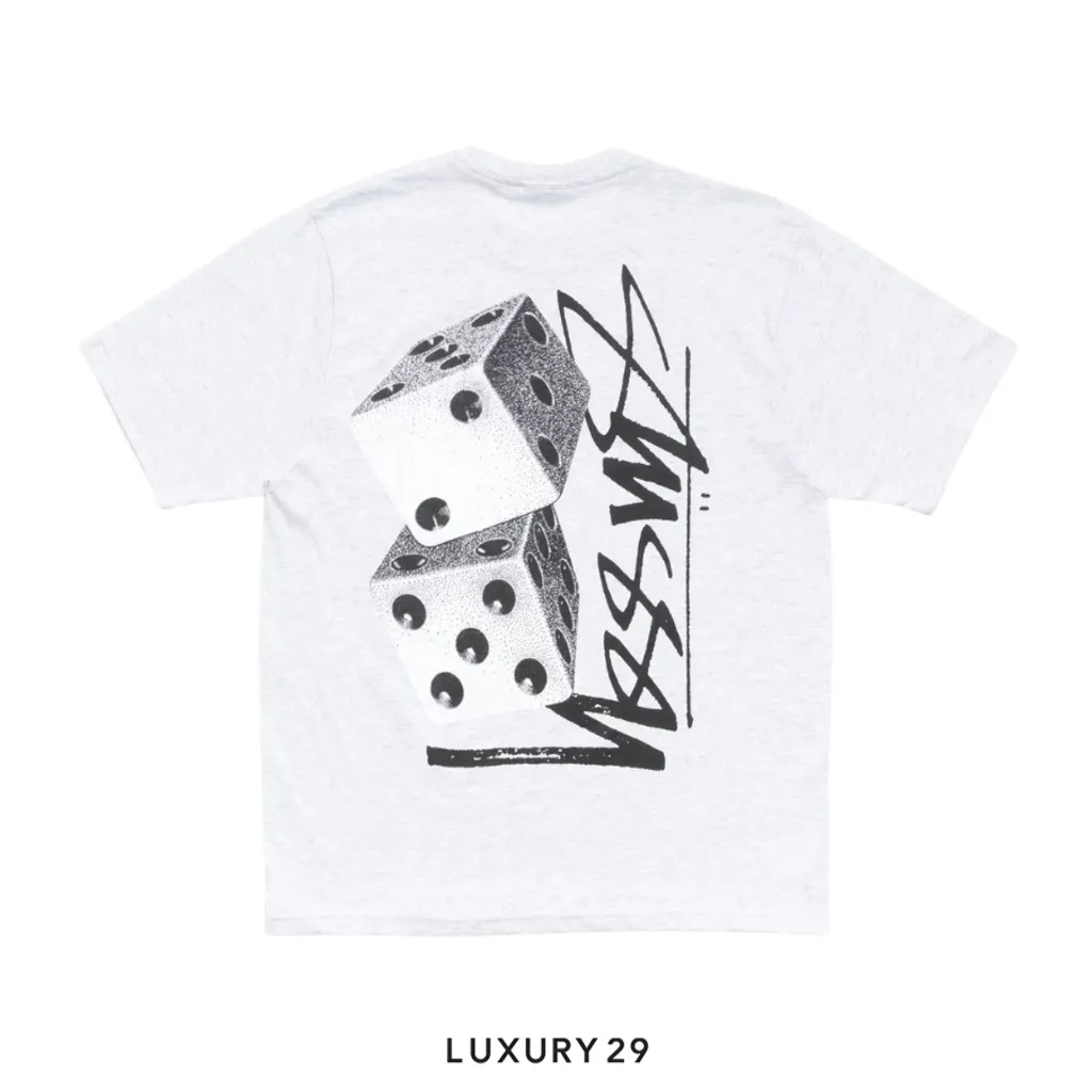 STUSSY TALL DICE TEE ASH HEATHER(L, Grey)