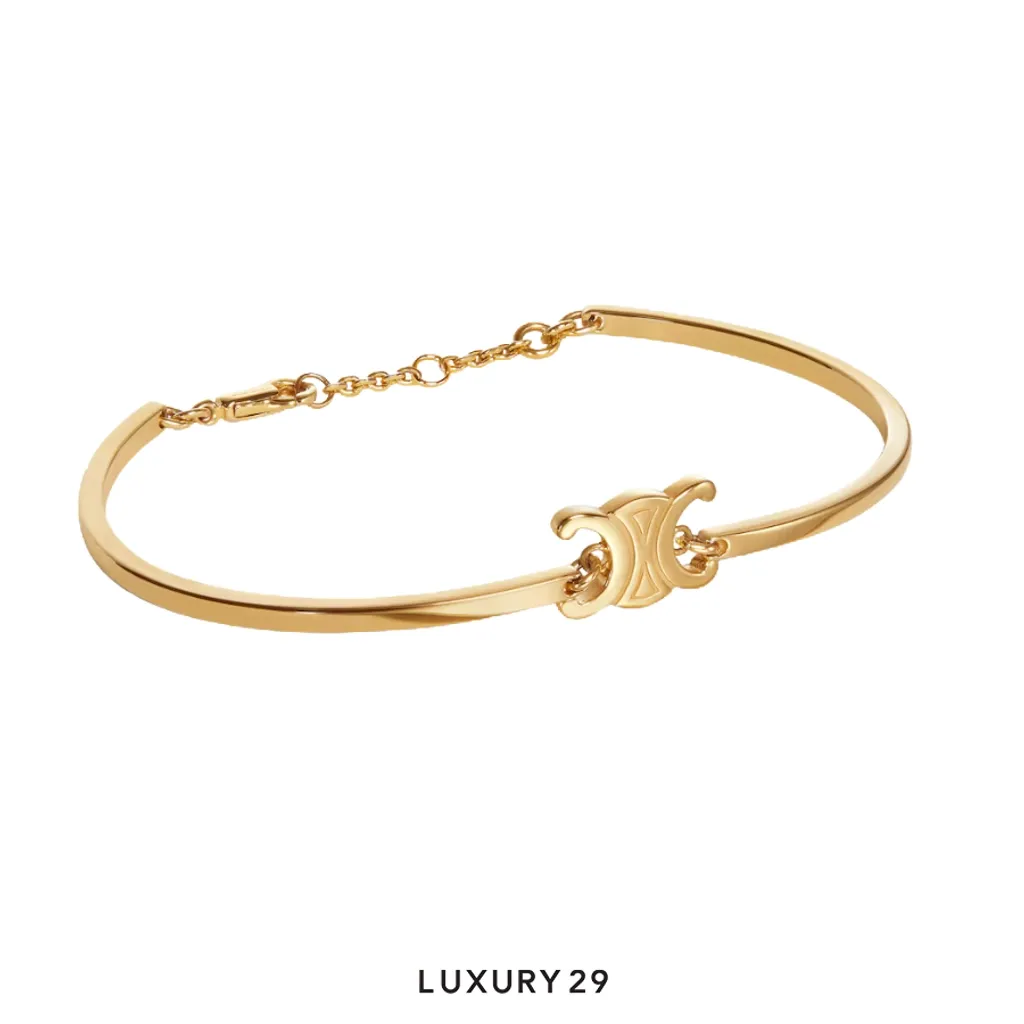 Celine Triomphe Articulated bracelet Gold(Free Size, Gold)