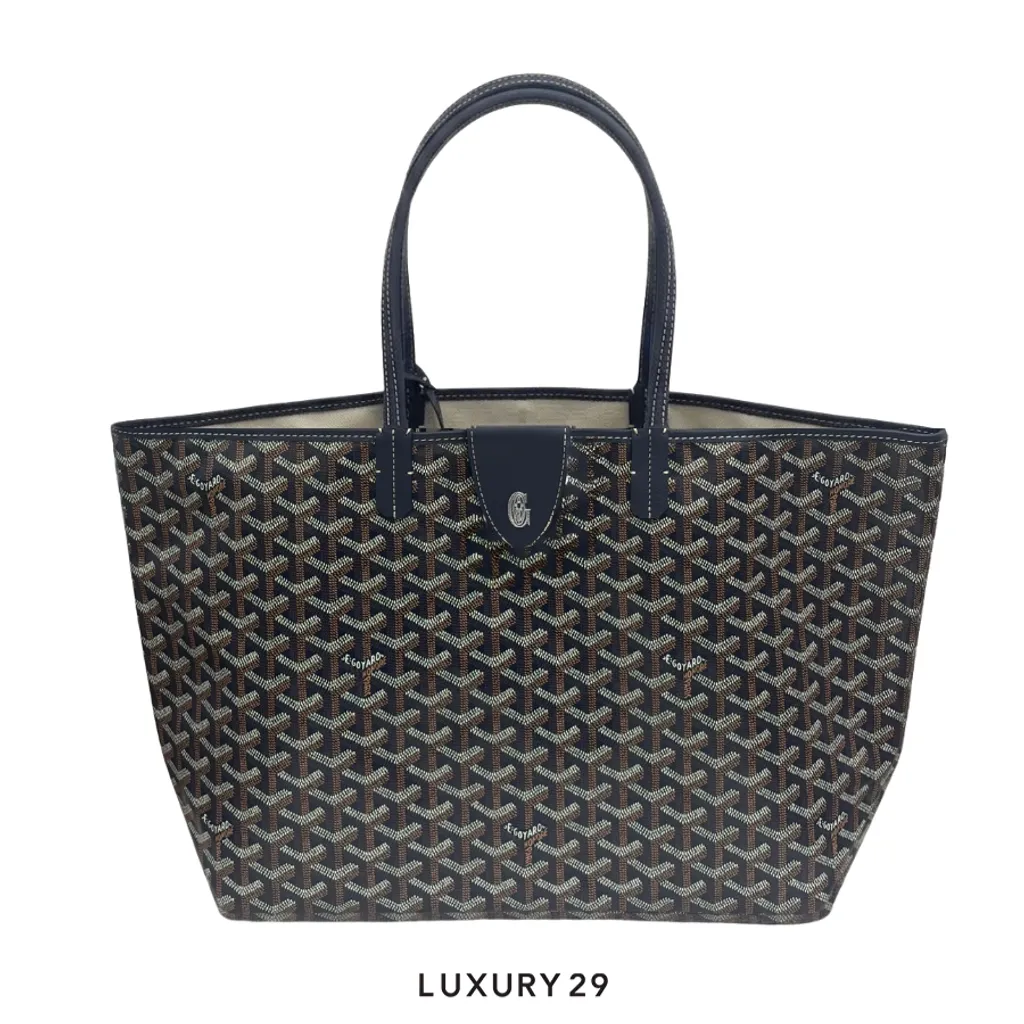 Goyard Saint Louis PM Bag with Croc Universal Navy Blue(Small, Blue)