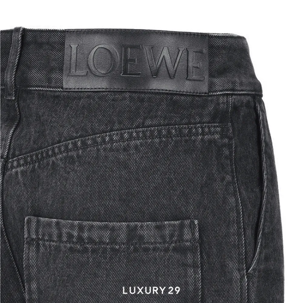 Loewe Anagram Baggy Jeans in Denim Black(34, Black)