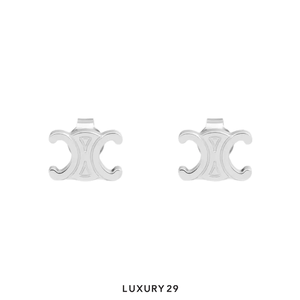 Celine Triangular earrings Silver(Free Size, Silver)