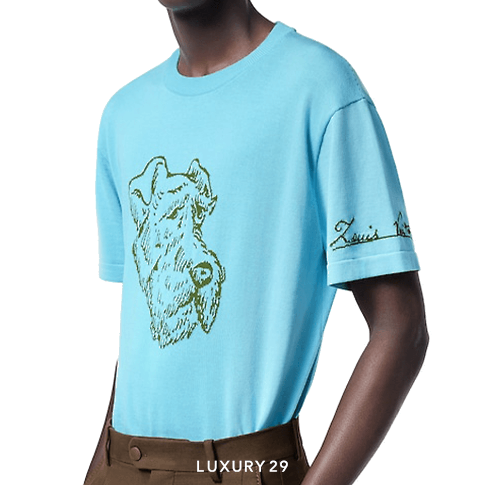 LV Graphic Short-Sleeved Crewneck(2XL, Blue)