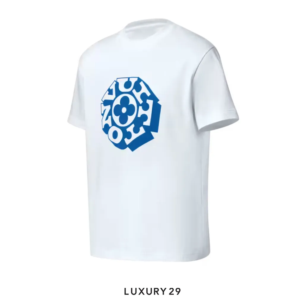 Louis Vuitton LV T-shirt with printed logo White(M, White)