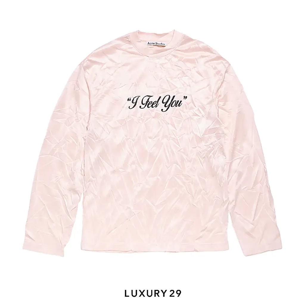 Acne Studios Crinkled graphic t-shirt Powder Pink(M/S, Pink)