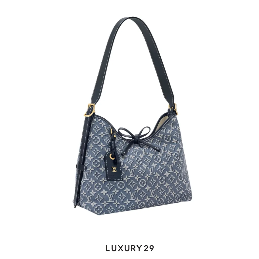 Louis Vuitton LV CarryAll PM bag Monogram Bleu pattern(Small, Blue)