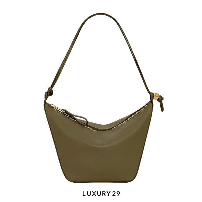 Loewe Mini Hammock Hobo Bag in Classic Calfskin Dark Khaki Green