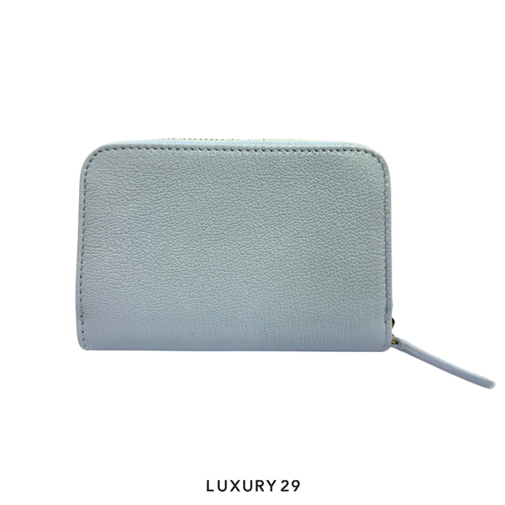 Chanel CC Logo Zip Coin Purse Grained Goatskin Leather Light Blue(Small, Blue)