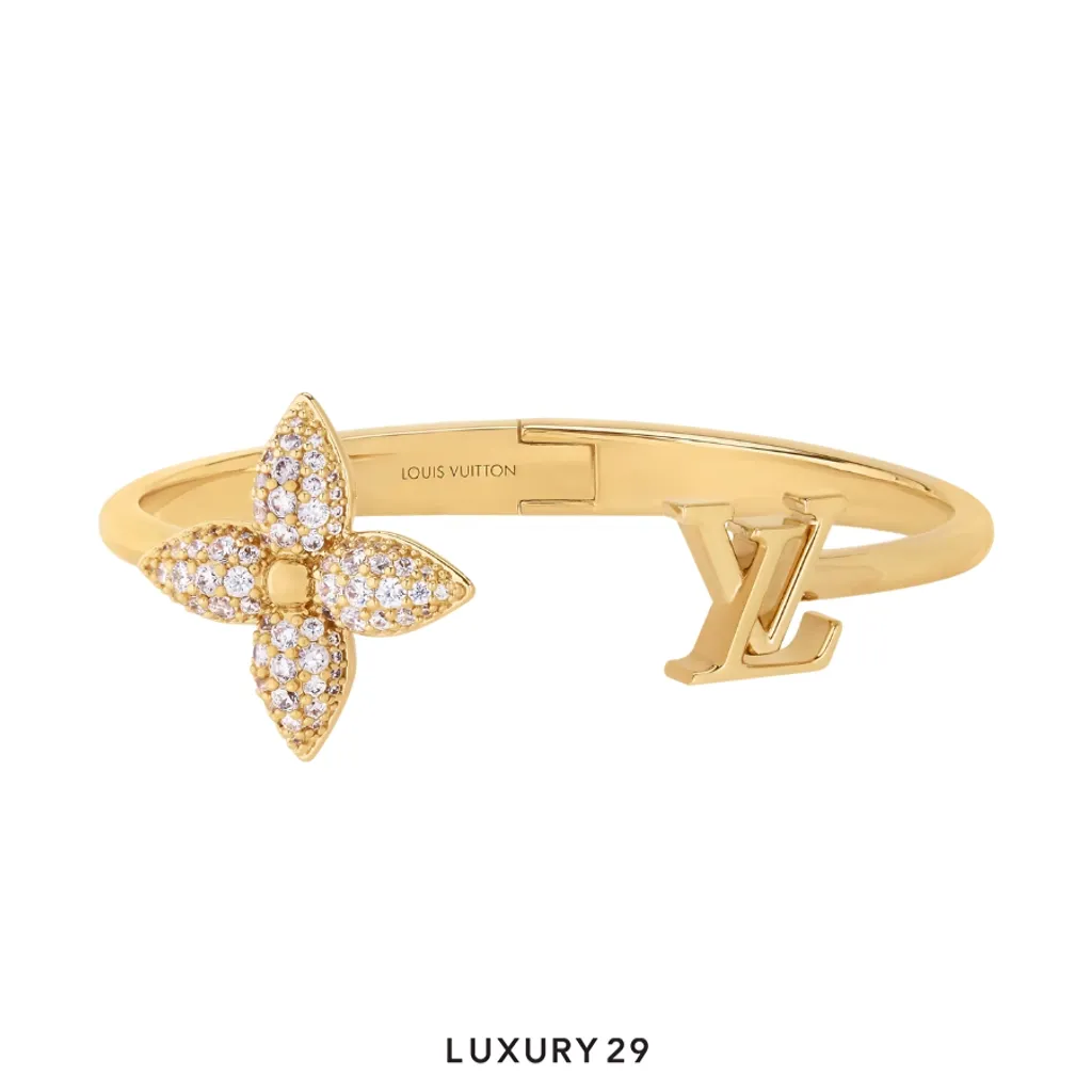 Louis Vuitton Louisette Signature Strass Bracelet(Small, Gold)