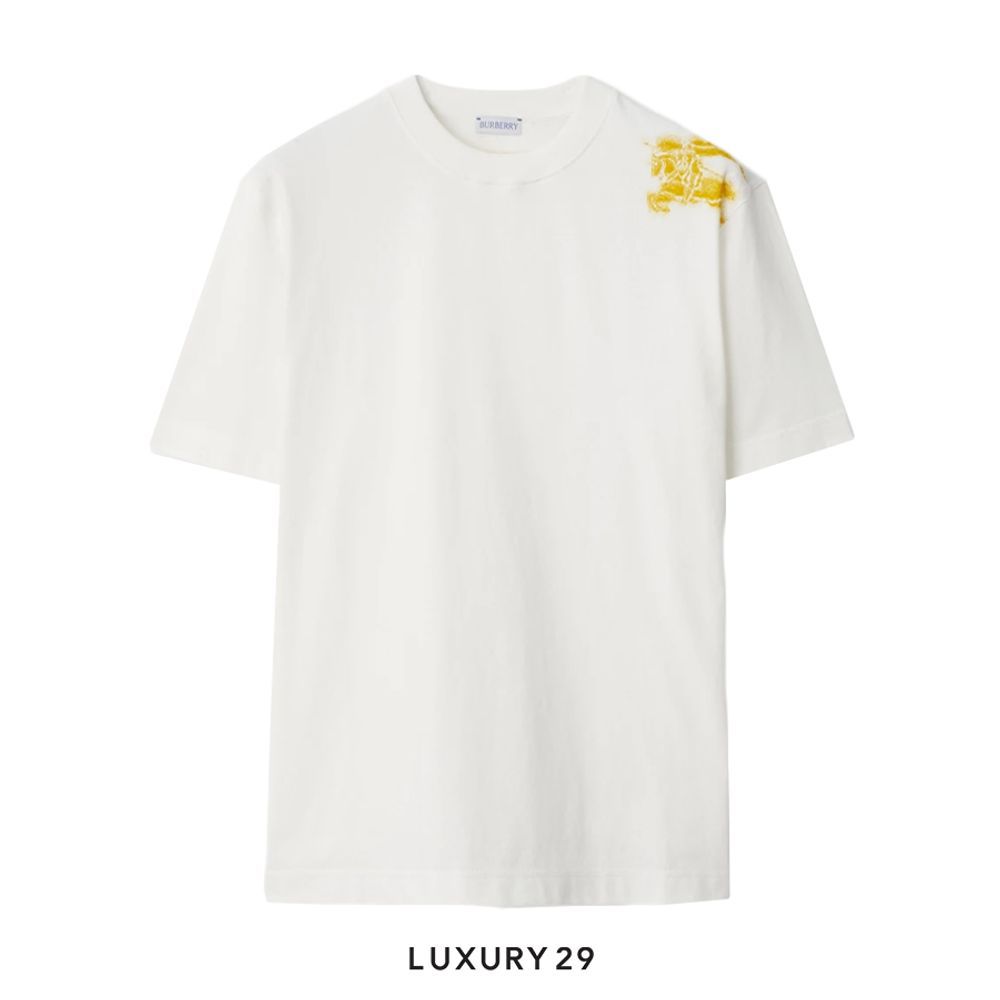 Burberry Cotton T-shirt in Salt White(M, White)