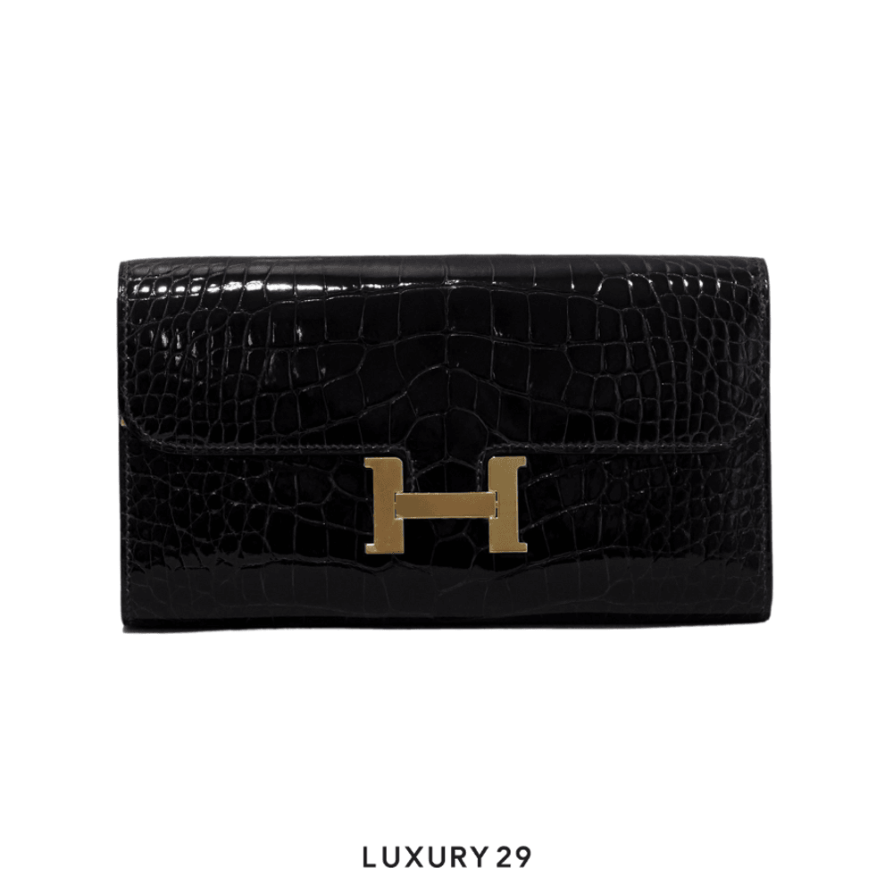 Hermes P Feuille Sac Constance To Go Alligator Missi Macassar / B Stamp (2023)(Medium, Brown)