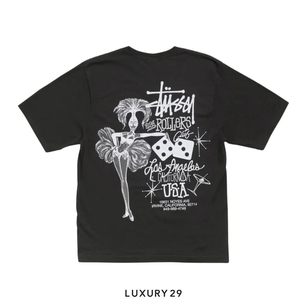 Stussy High Rollers Tee Faded Black(S, Black)