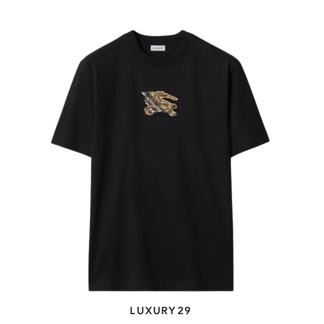 Burberry EKD Check Cotton T-shirt Black
