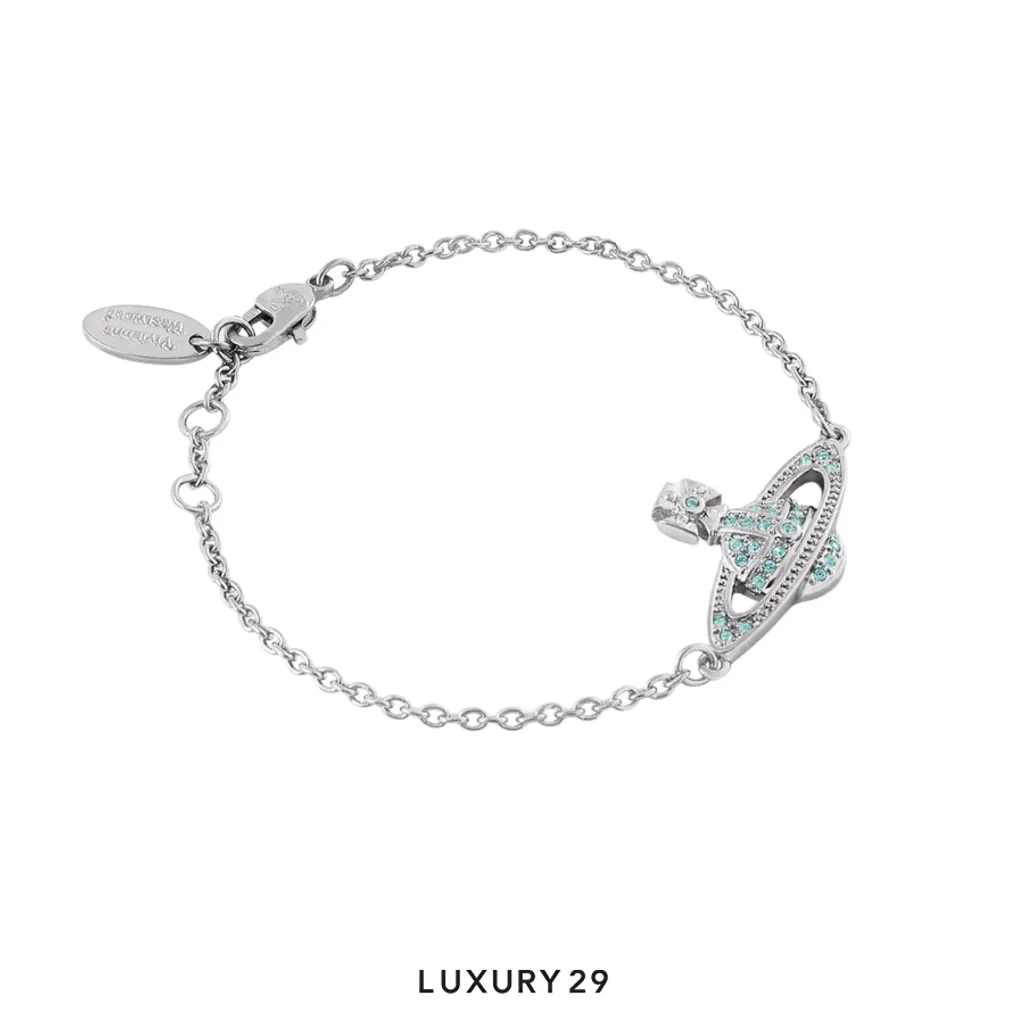 Vivienne westwood Mini Bas Relief Chain Bracelet(Free Size, Blue)