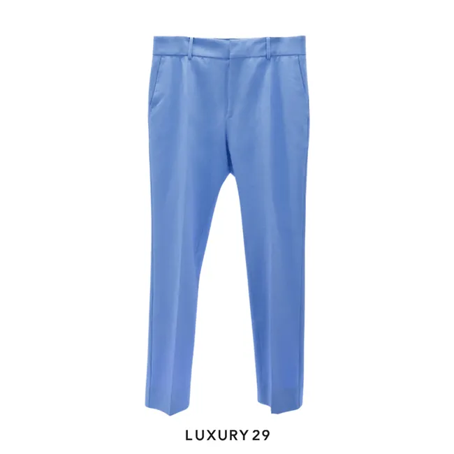 DOLCE & GABBANA Stretch Wool Pants In Azure