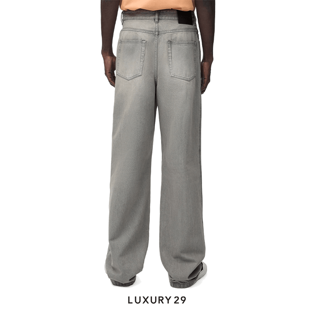 Loewe Anagram baggy jeans in denim Grey Melange(46, Grey)