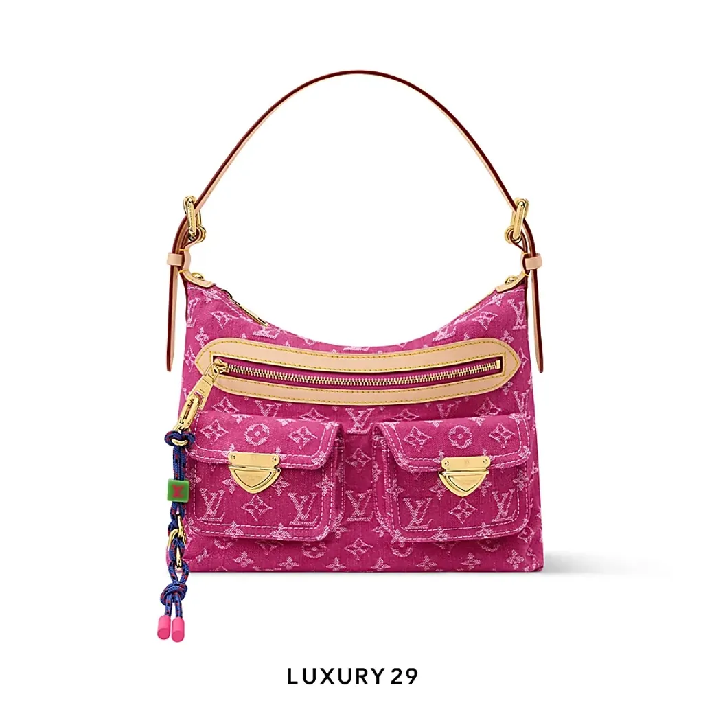 Louis Vuitton LV Baggy NM bag Fuchsia Pink Denim(Small, Pink)