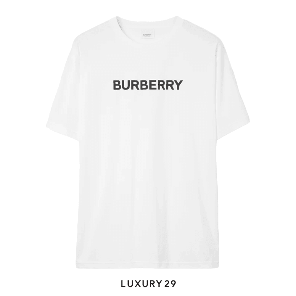 Burberry Logo Cotton T-shirt White(XL, White)